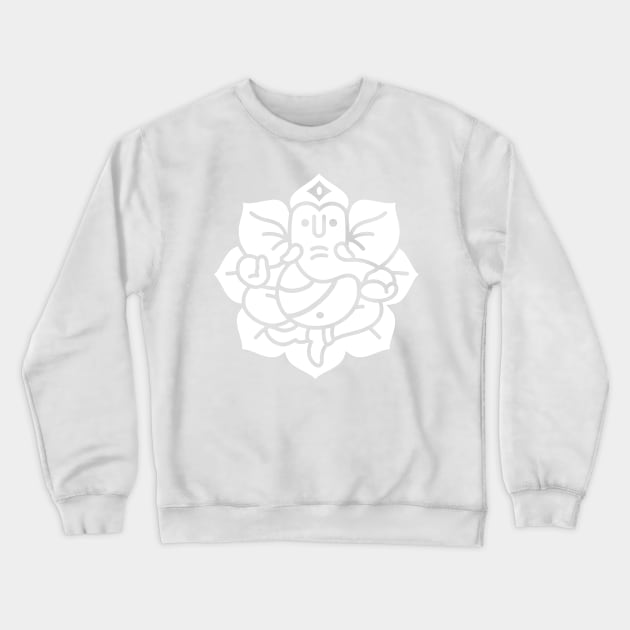 Ganesh Ganesa Ganapati Elephant 2 (white) Crewneck Sweatshirt by Mystic-Land